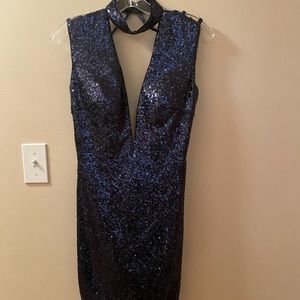 Rachel Allan Cocktail dress navy blue sequins